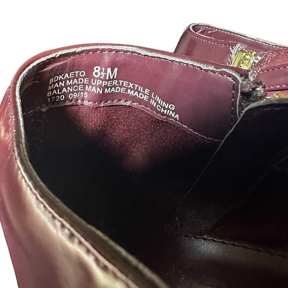 Bandolino Ankle Booties Heeled Burgandy Bocambria Side Zip size 8 1/2 - Picture 7 of 10